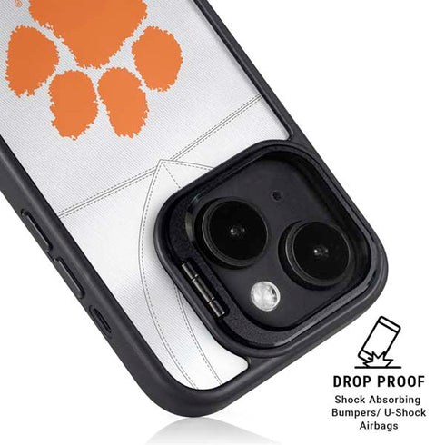 Clemson University White Jersey iPhone 14 Kickstand Case